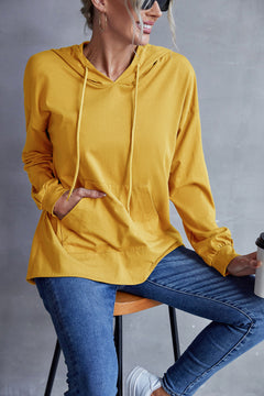 Box Pleated Drawstring Hoodie