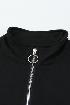 Color Block Half-Zip Collared Sweatshirt