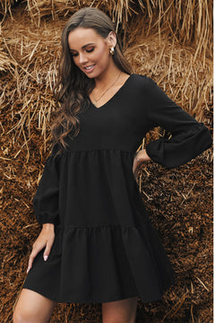 Ruffle V-Neck Dress