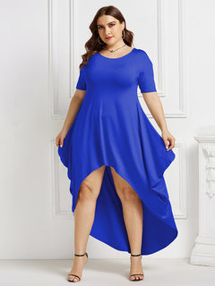 High Low Short Sleeve Dress