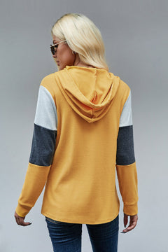 Colorblock Drawstring Hoodie