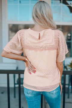 Flutter Sheer Sleeves Babydoll Top