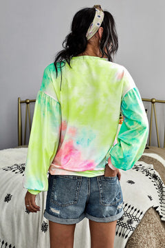 Multicolor Tie-Dye Pullover Sweatshirt