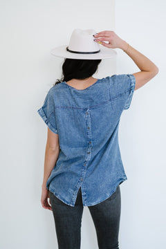 Doe & Rae Take Me There Denim Top