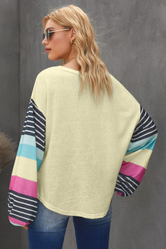 Striped Color Block Long Sleeve Top