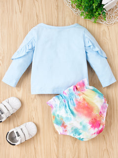 Baby Girl LOVELY GIRL Tee and Tie-Dye Bloomers Set