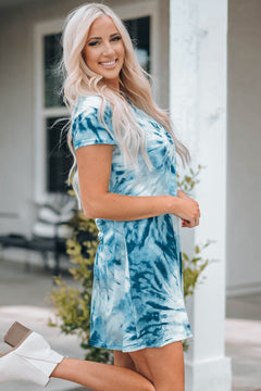 Tie-dye V-Neck Tee Dress