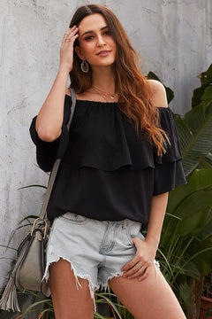 Off Shoulder Frilled Top