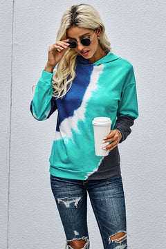 Tie Dye Print Long Sleeve Hoodie