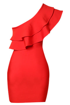 Ruffled One-Shoulder Bodycon Dress