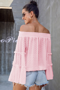 Swiss Dot Off The Shoulder Top