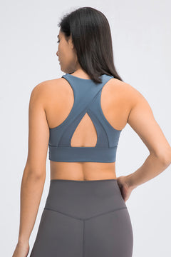 Cut Out High Neck Sports Bra