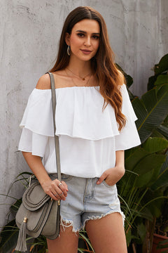 Off Shoulder Frilled Top