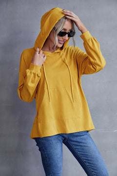 Box Pleated Drawstring Hoodie