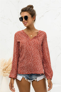 Polka Dot Puff Sleeve Top