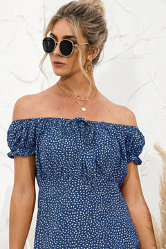 Frill Trim Off Shoulder Dress