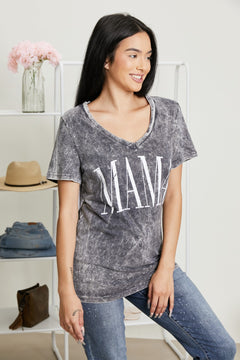 Sew In Love MAMA Full Size Acid Wash Tee