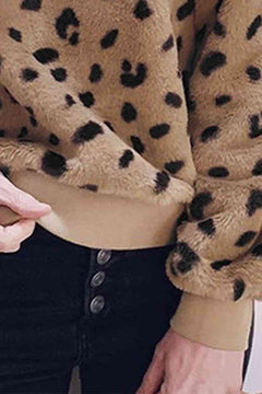 Leopard Print Fuzzy Sweatshirt