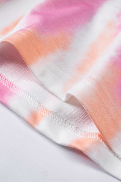 Tie-Dye Boat Neck Batwing Sleeve Tee