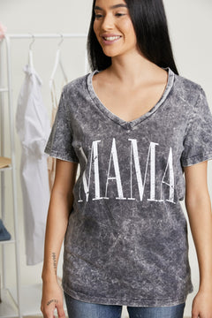 Sew In Love MAMA Full Size Acid Wash Tee