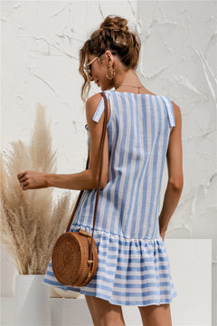 Striped Button Up Tank Dress