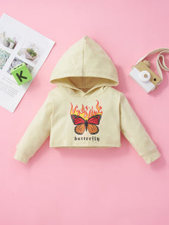 Baby Girl Butterfly Graphic Hoodie and Pants Set