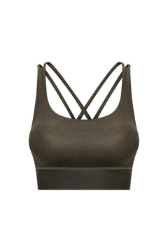 Crisscross Strappy Back Sports Bra