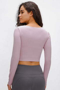 Long Sleeve Cropped Top With Sports Strap