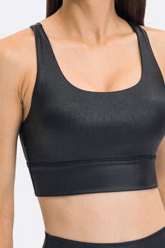 Crisscross Strappy Back Sports Bra