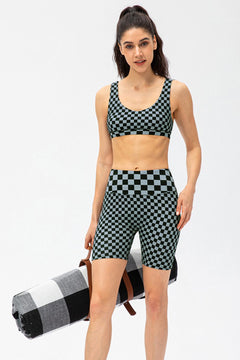 Checkered Sports Bra