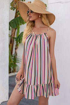 Striped Ruffle Hem Dress