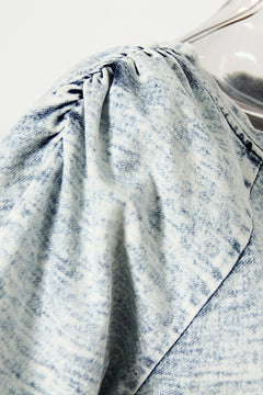 Acid Wash Denim T-Shirt and Side Tie Skirt Set