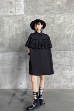 Button Down Pleated Shirt Dress