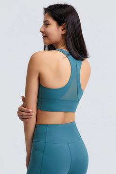 Triangle Mesh Back Sports Bra