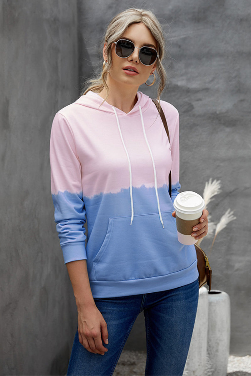 Ombre Pocket Hooded Tops