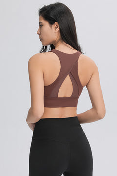 Cut Out High Neck Sports Bra