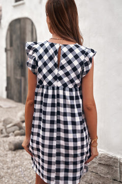 Plaid Ruffle Babydoll Dress