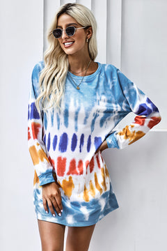 Tie Dye Long Sleeve Sweatshirt Dress