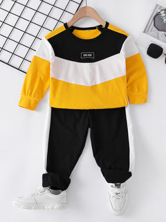 Girls Color Block Side Stripe Set