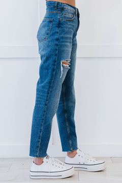 Muselooks Distressed High Waist Boyfriend Jeans