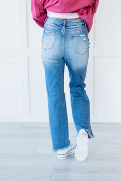 RISEN Head Over Heels Distressed Straight Leg Jeans