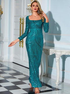 Lace Zip-Back Floor-Length Dress