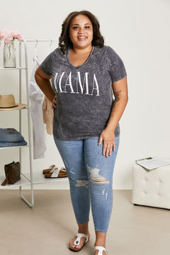 Sew In Love MAMA Full Size Acid Wash Tee