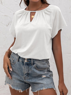 Cutout Round Neck T-Shirt