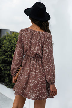 Polka Dot Tie Neck Dress