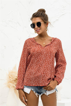 Polka Dot Puff Sleeve Top