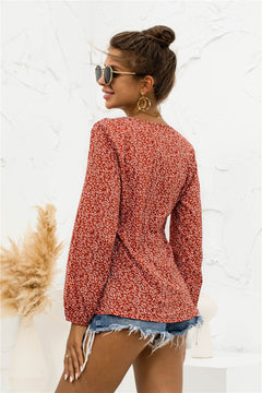 Polka Dot Puff Sleeve Top