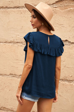 Lace Ruffled Short Sleeve T-Shirt