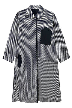 Printed Two-Tone Button Down Shirt Dress