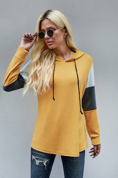 Colorblock Drawstring Hoodie